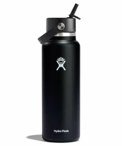 40 oz Wide Mouth with Flex Straw Cap - Black